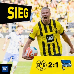 德甲-哈兰德告别战点射破门 多特2-1逆转柏林赫塔