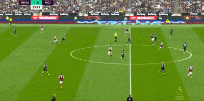 英超-鲍恩双响安东尼奥助攻 曼城半场0-2西汉姆联