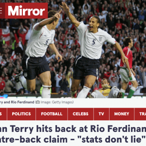 斗嘴！特里贴数据回击费迪南德 后者:你排第五不错了