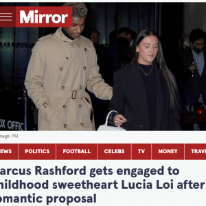 拉什福德向女友求婚成功 新赛季将留曼联为滕帅而战