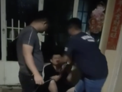 中国男子受毒品影响破坏民宅玻璃门，在西港被警方控制