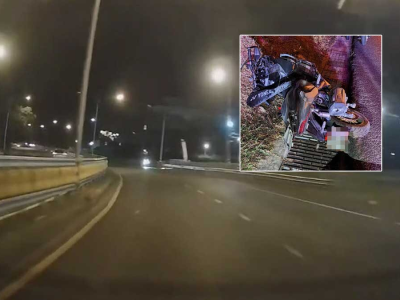 摩托车高速滑倒！骑手查龙副警督抢救无效死亡