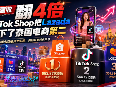 泰国电商大洗牌：TikTok Shop冲上第二，Lazada被挤下