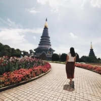 泰国茵他农皇家双子塔｜国王与王后塔攻略与赏花指南