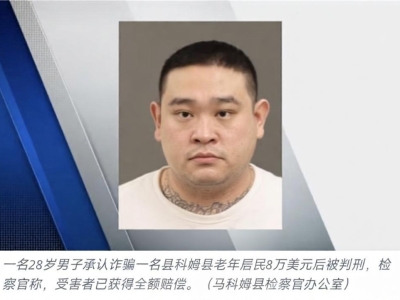 美国老人被骗8万美元，中国男子当“现金车手”获刑