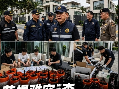 芭堤雅突查豪华别墅区 4名中国人涉“笑气”被带走调查