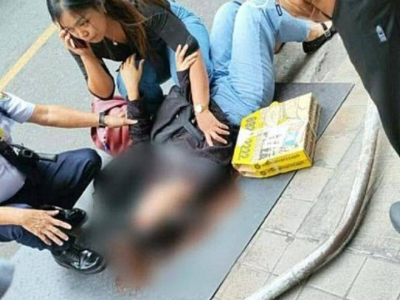 马尼拉中国城工地出事了，一女子被钢筋砸中