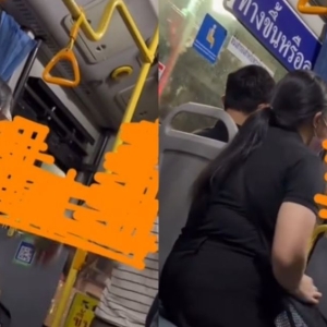 曼谷公交车上起争执,女乘客抱怨堵车引发乘客冲突