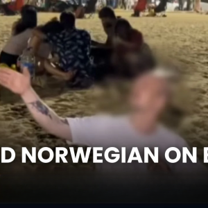 酒后失控,外国游客当众全裸