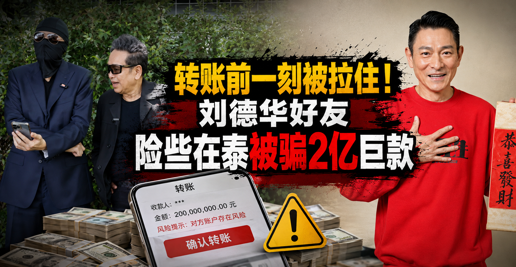 转账前一刻被拉住！刘德华好友险在泰被骗2亿巨款