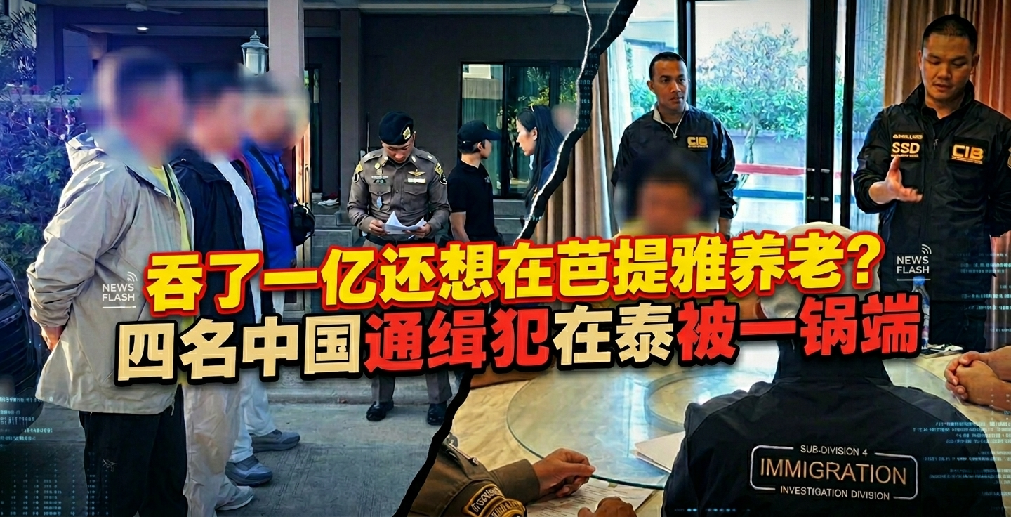 吞了一亿还想在芭提雅养老？四名中国通缉犯