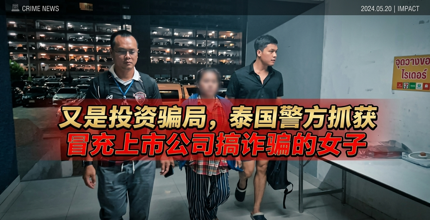 又是投资骗局，泰国警方抓获冒充上市公司搞诈骗的女子