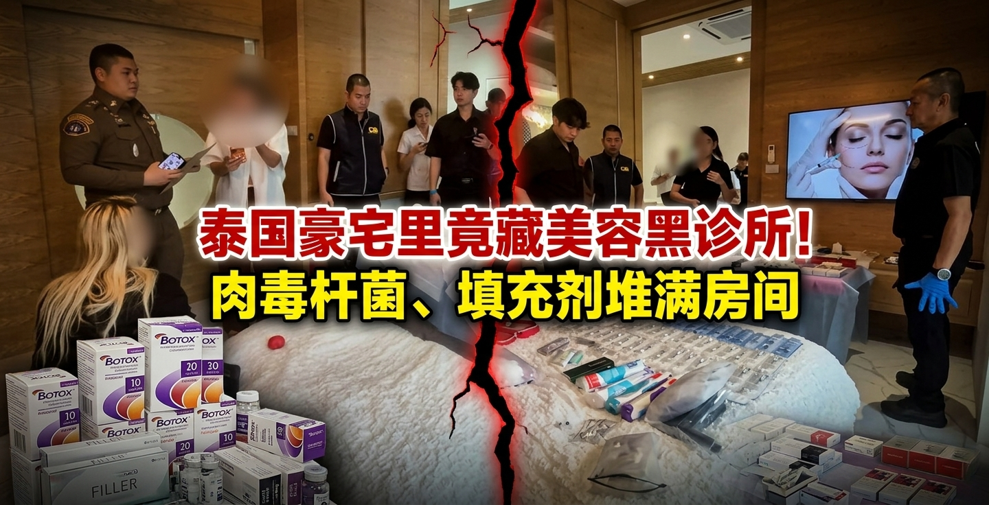 泰国豪宅里竟藏美容黑诊所！肉毒杆菌、填充剂堆满房间