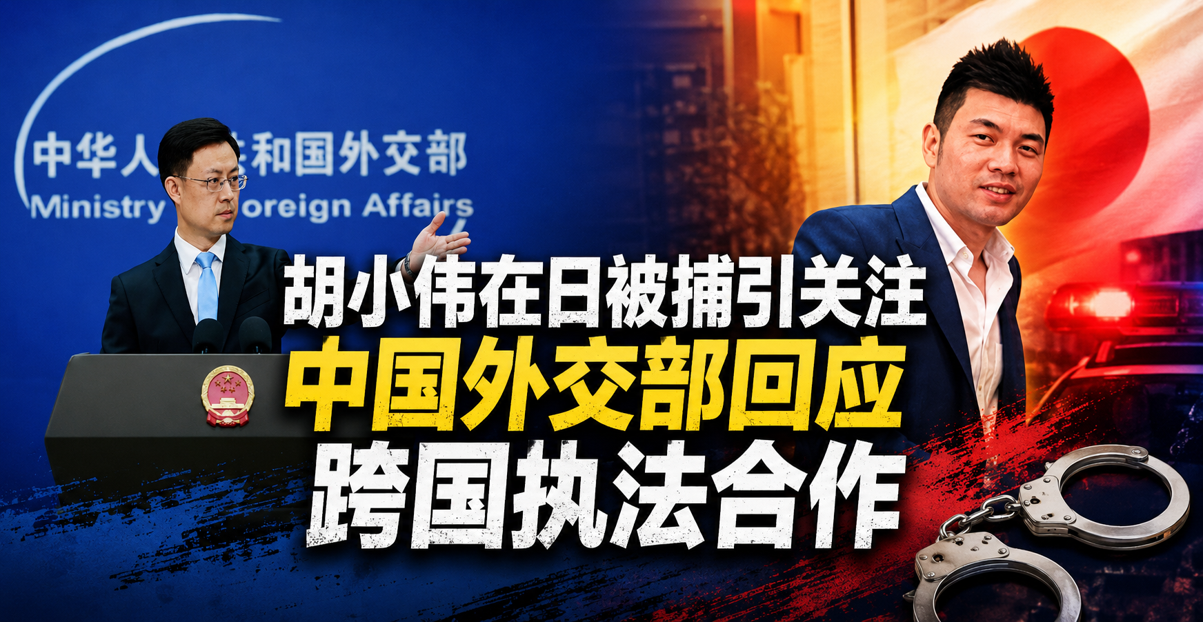 胡小伟在日被捕引关注，中国外交部回应跨国执法合作